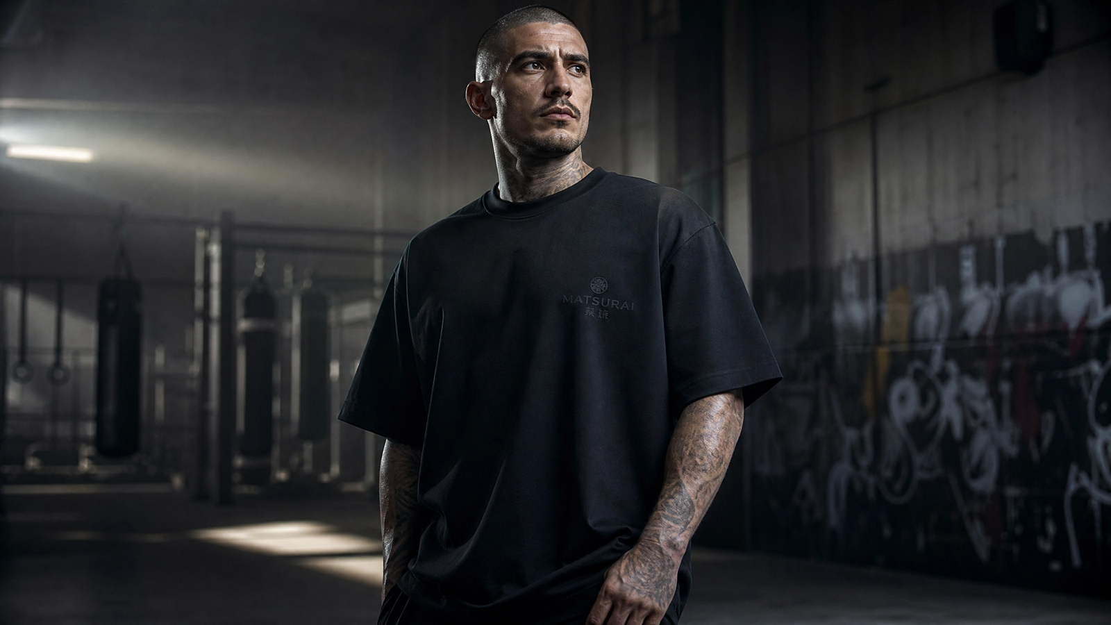 Camiseta oversized de luta em estilo streetwear
